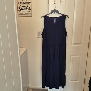 Cato Blue Sleeveless Scoop Neck Sundress Maxi